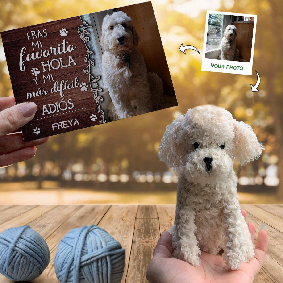 Personalized Crochet Doll with Photo Card "Eras Mi Favorito Hola"