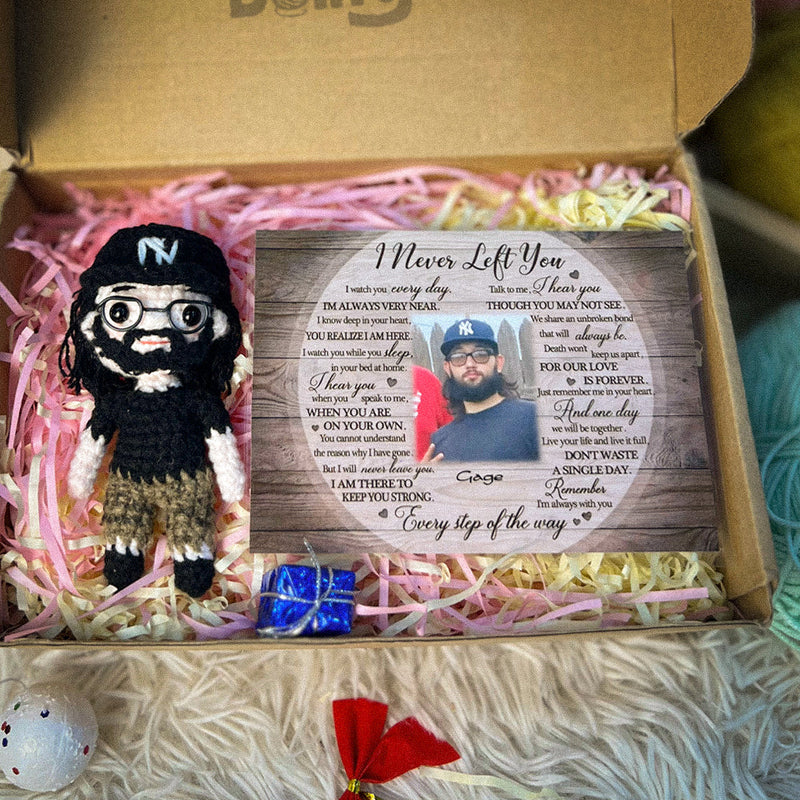 Personalized Crochet Doll with Photo Card "I Never Left You 2"