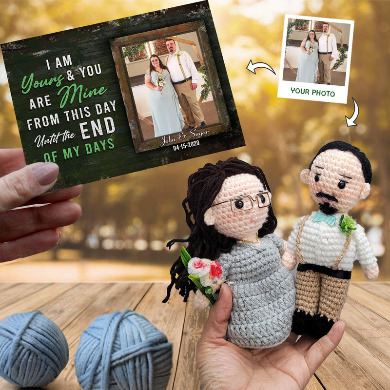 Personalized Crochet Doll with Photo Card "You Are Mine Portrait"