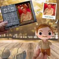 Personalized Crochet Doll with Photo Card "Dad No Matter How Big We Get 2"