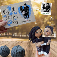 Personalized Crochet Doll with Photo Card "My 1st Father day"