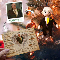 Personalized Ornament Crochet Doll with Photo Card "I Thought Of You Today"