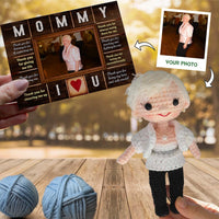 Personalized Crochet Doll with Photo Card "Mommy I Love You"
