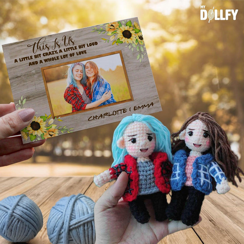 Personalized Crochet Doll with Photo Card "This Is Us"