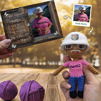 Personalized Crochet Doll with Photo Card "Porque Alguien Que Amamoa Está En El Cielo Hay Un Poco De Cielo 2"