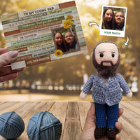 Personalized Crochet Doll with Photo Card "A Beautiful Letter To Father"