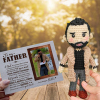 Personalized Crochet Doll with Photo Card "To My Father"