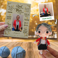 Personalized Crochet Doll with Photo Card "Best Mom Gift Ideas"