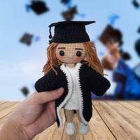 Personalized Crochet Doll with Photo Card "Congrats Class of 2026 Graduation Day"