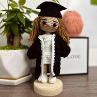Personalized Crochet Doll with Photo Card "Congrats Class of 2026 Graduation Day"