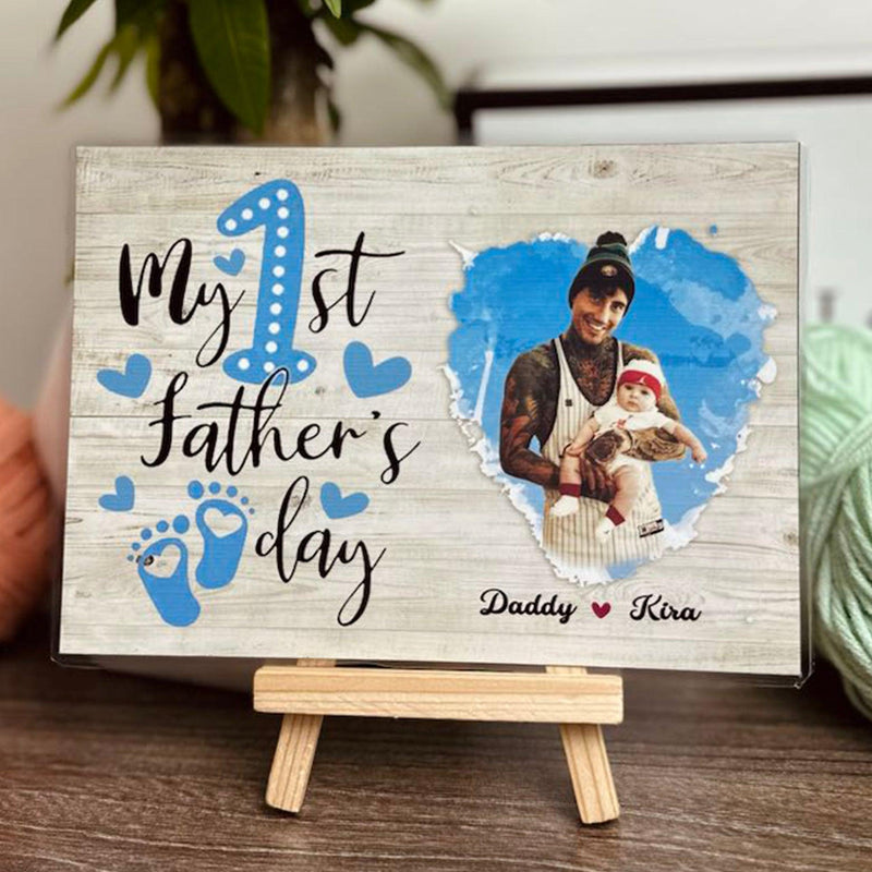 Personalized Crochet Doll with Photo Card "My 1st Father day"