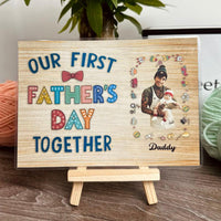 Personalized Crochet Doll with Photo Card "Our first Father's day together"