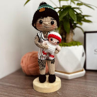 Personalized Crochet Doll with Photo Card "Our First Father's Day Together"