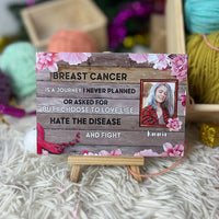 Personalized Crochet Doll with Photo Card "Breast Cancer Is A Journey I Never Planned"