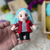 Personalized Crochet Doll with Photo Card "Breast Cancer They Whispered To Her You Cannot Withstand The Storm"
