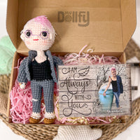 Personalized Crochet Doll with Photo Card "I Am Always With You"