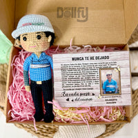 Personalized Crochet Doll with Photo Card "Nunca Te He Dejado"