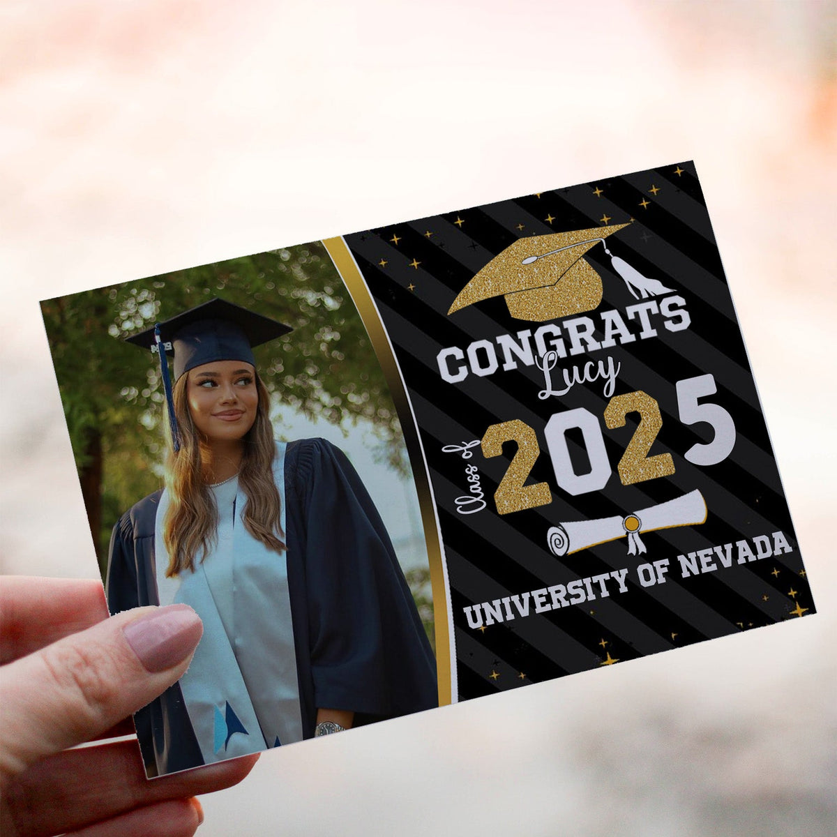 Personalized Crochet Doll with Photo Card "Congrats Class of 2026 Graduation Day"