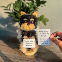 Personalized Crochet Pet with Quote Board & Framed Photo- Motivational Desk Gift