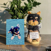 Personalized Crochet Pet with Quote Board & Framed Photo- Motivational Desk Gift