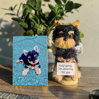 Personalized Crochet Pet with Quote Board & Framed Photo- Motivational Desk Gift