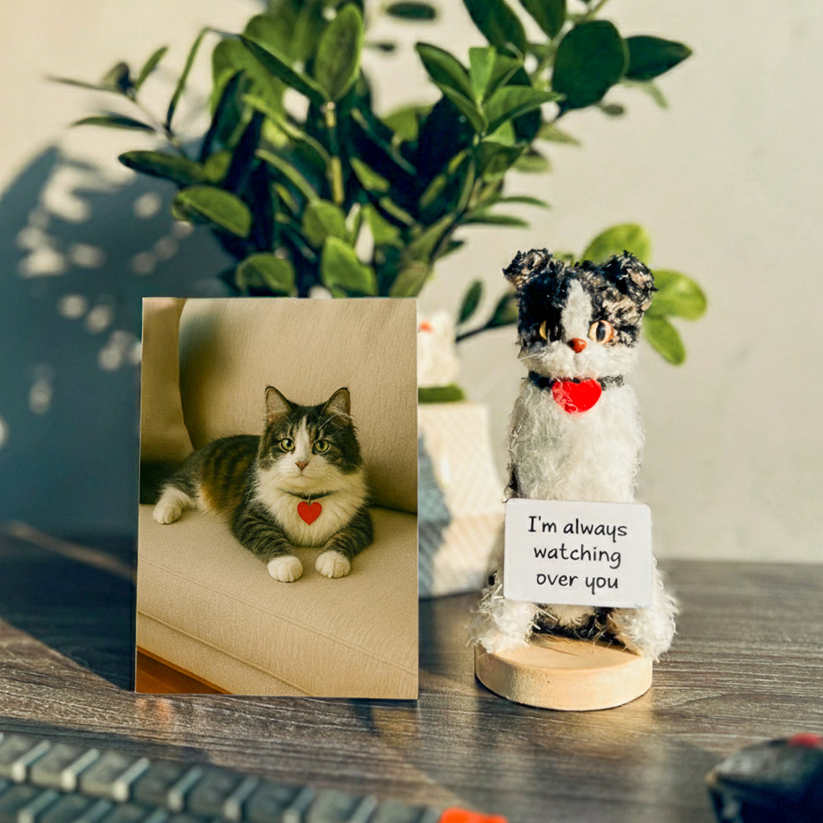 Personalized Crochet Pet with Quote Board & Framed Photo- Motivational Desk Gift