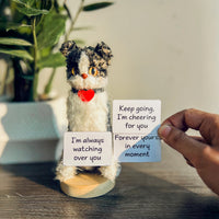 Personalized Crochet Pet with Quote Board & Framed Photo- Motivational Desk Gift