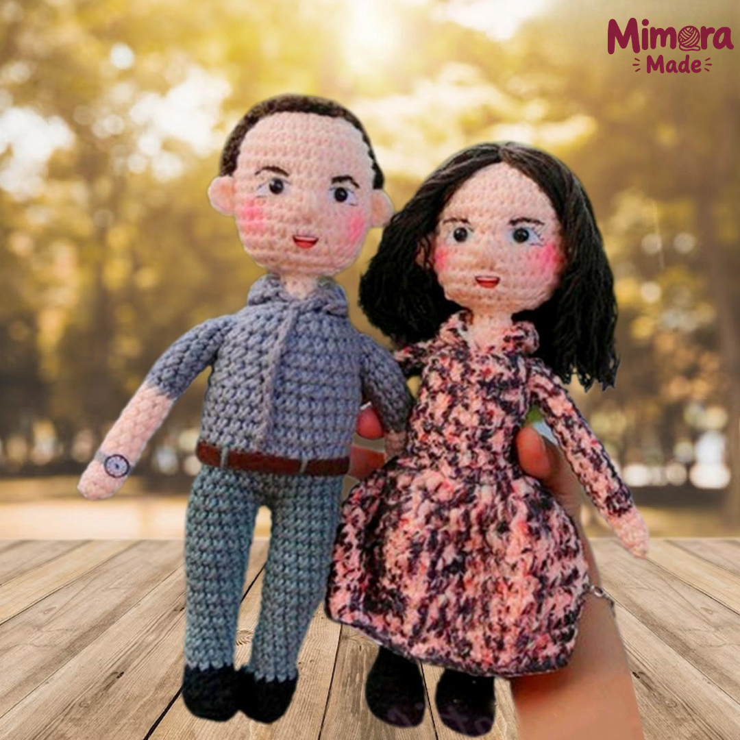 Personalized Crochet Doll with Photo Card "Home Is Wherever I’m With You"