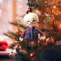 Personalized Ornament Crochet Doll with Photo Card "In Loving Memory Of Dad"