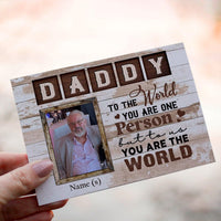 Personalized Crochet Doll with Photo Card "Daddy You Are The World"