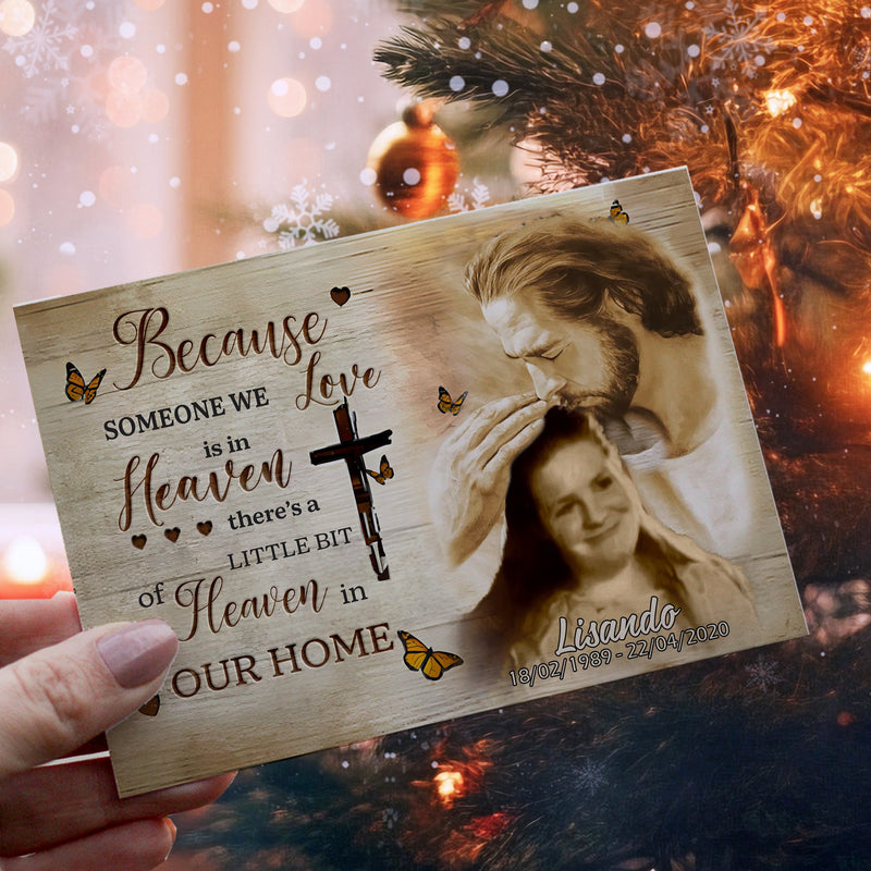 Personalized Ornament Crochet Doll with Photo Card "For GOD Because Someone We Love Is In Heaven"