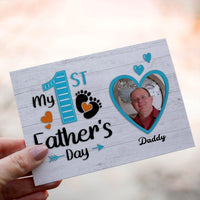 Personalized Crochet Doll with Photo Card "My 1st Father's day"