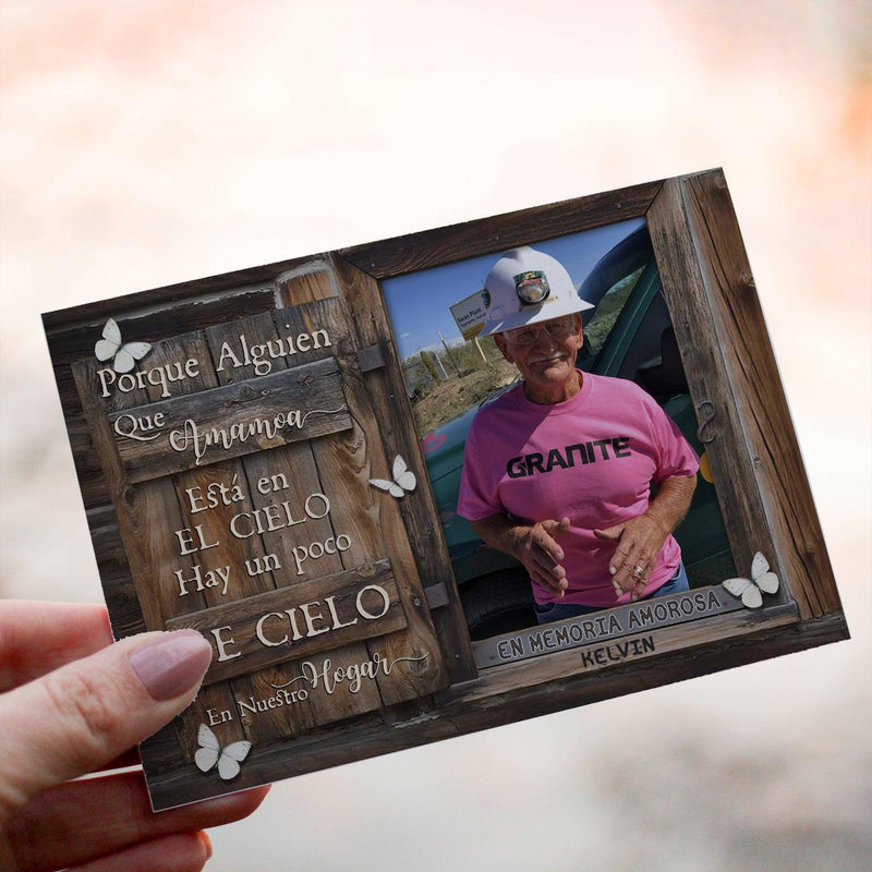 Personalized Crochet Doll with Photo Card "Porque Alguien Que Amamoa Está En El Cielo Hay Un Poco De Cielo 2"