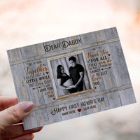 Personalized Crochet Doll with Photo Card "Dear Daddy Happy First Father's Day"