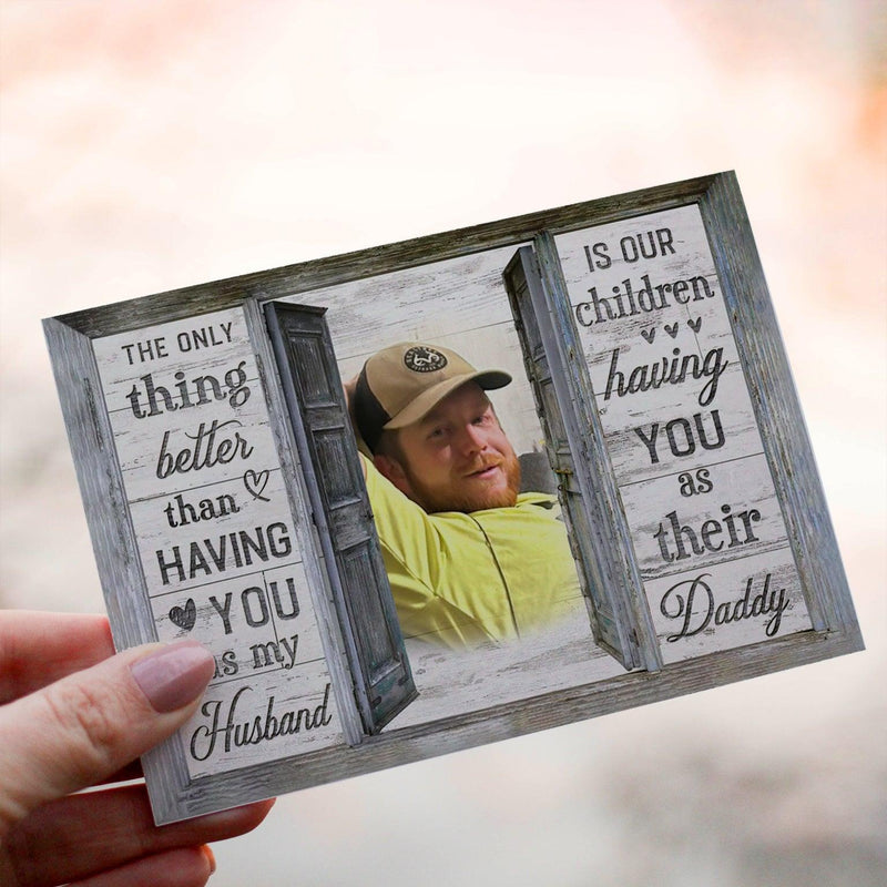 Personalized Crochet Doll with Photo Card "The Only Thing Better Than Having You As My Husband"