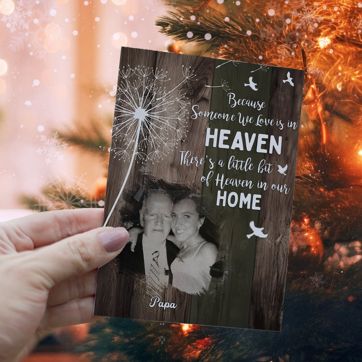Personalized Ornament Crochet Doll with Photo Card "There's a Little Bit of Heaven in Our Home"