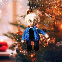 Personalized Ornament Crochet Doll with Photo Card "In Loving Memory Of Mom"
