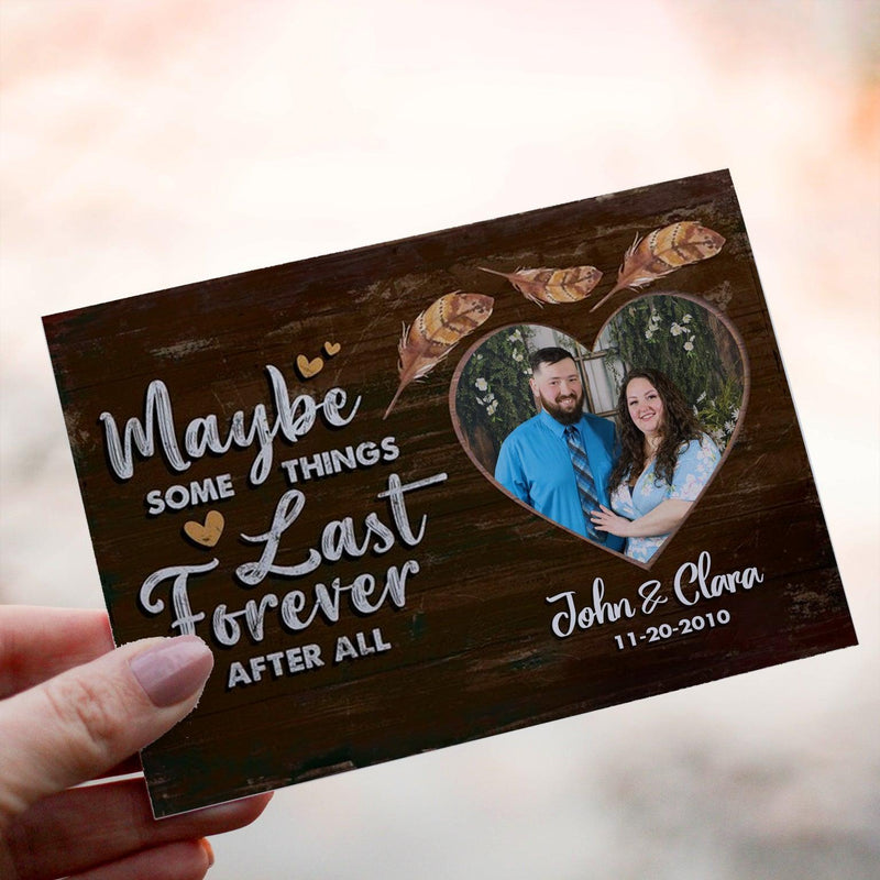 Personalized Crochet Doll with Photo Card "Maybe Somethings Last Forever After All"
