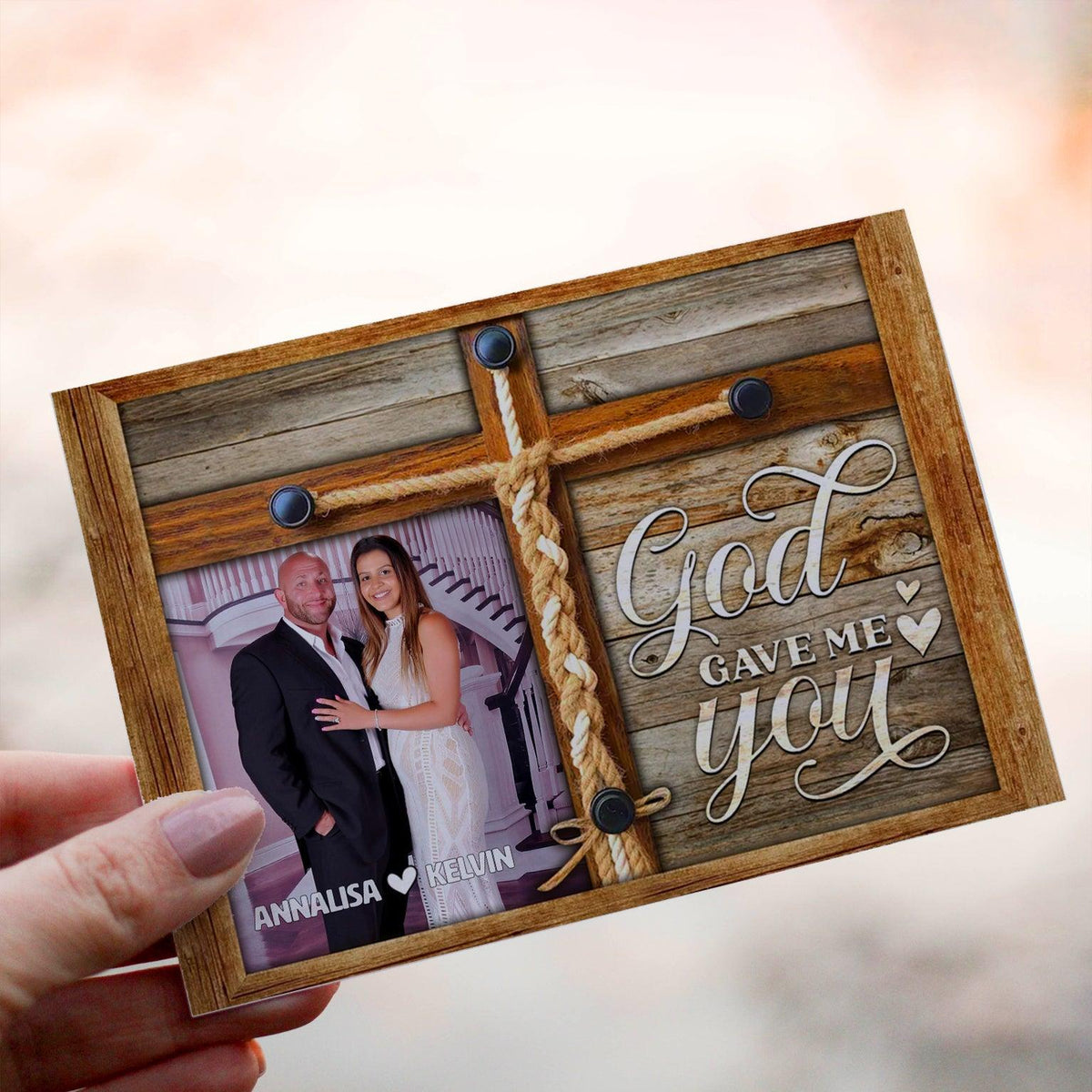 Personalized Crochet Doll with Photo Card "God Gave Me You"