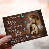 Personalized Crochet Doll with Photo Card "Safe In God's Hands Those We Love Don't Go Away"