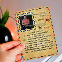 Personalized Crochet Doll with Photo Card "Letter to Mom with Your Own Finish"