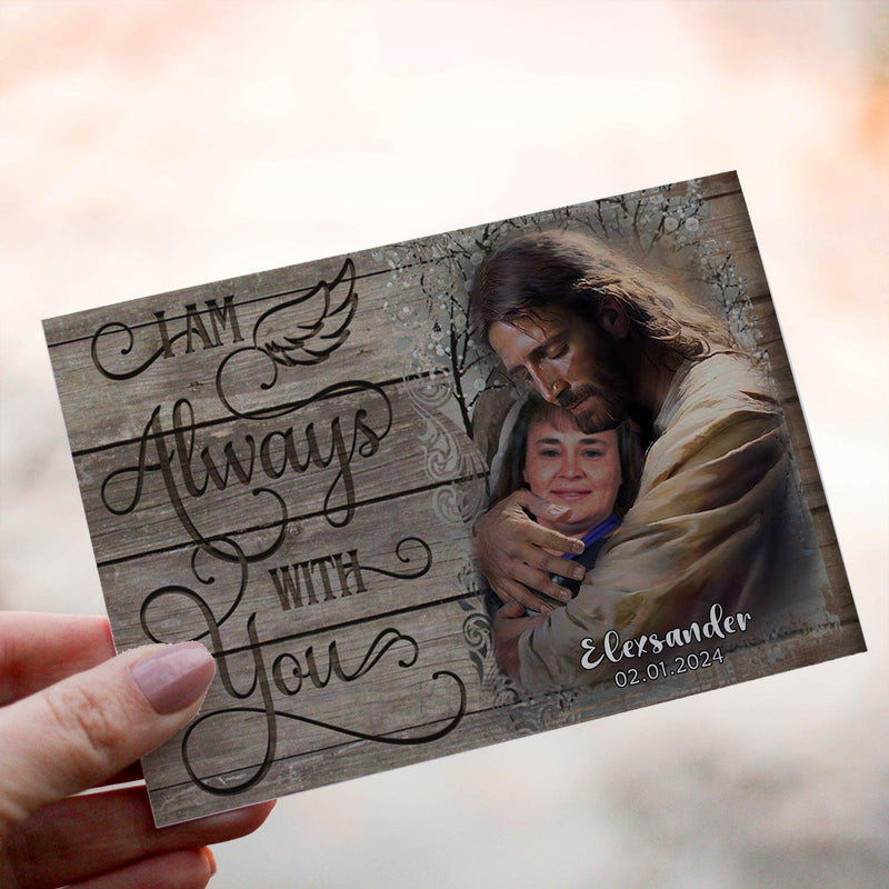 Personalized Crochet Doll with Photo Card "Safe In God's Hands I Am Alway With You"