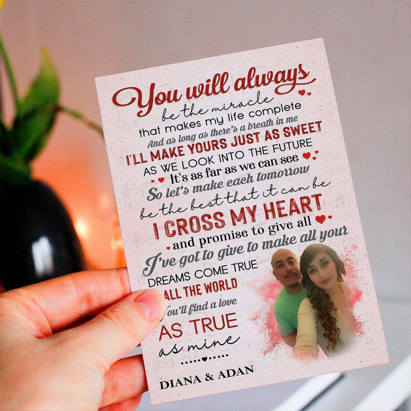 Personalized Crochet Doll with Photo Card "You Will Always Be The Miracle"