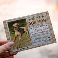 Personalized Crochet Doll with Photo Card "To My Dog Mom Pet Portrait"