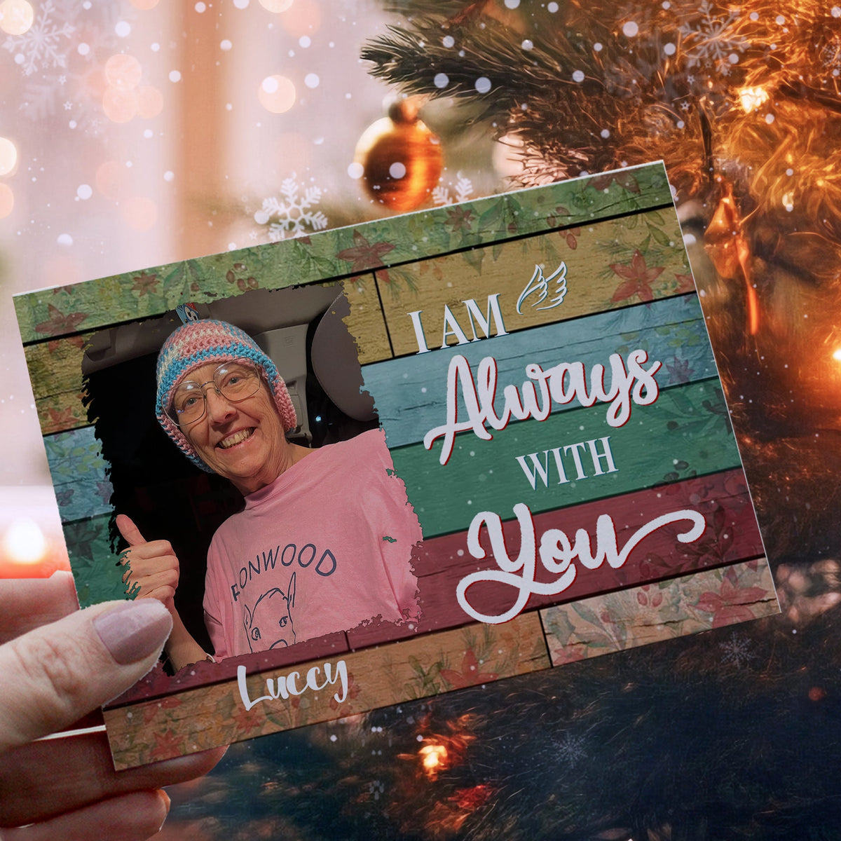 Personalized Ornament Crochet Doll with Photo Card "I Am Always With You 2"