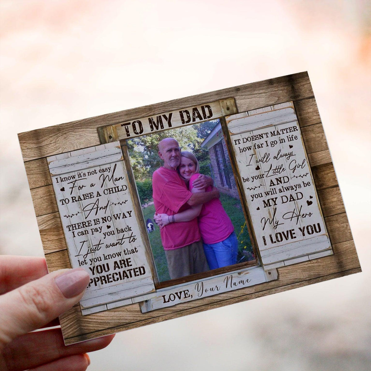 Personalized Crochet Doll with Photo Card "Meaningful Father’s Day Gift For Dad From Daughter"