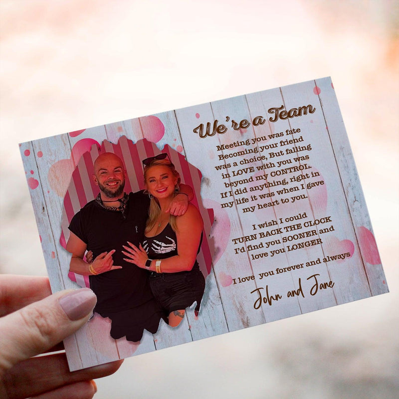 Personalized Crochet Doll with Photo Card "Were a Team Portrait"