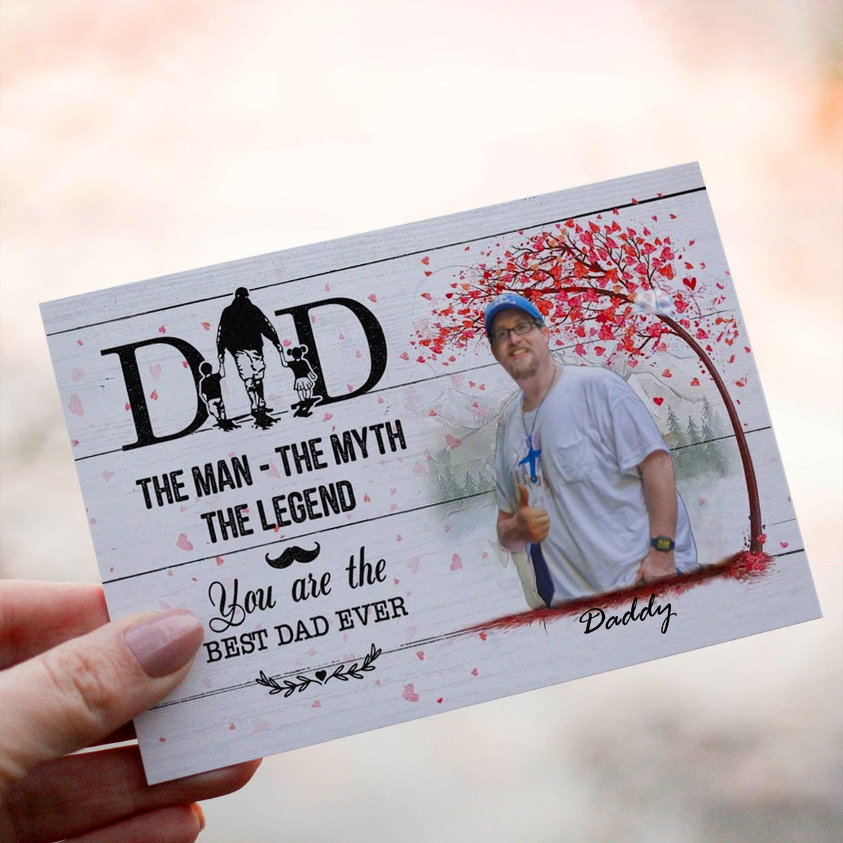 Personalized Crochet Doll with Photo Card "Dad, The Man The Myth The Legend"