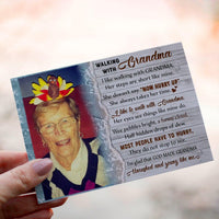 Personalized Crochet Doll with Photo Card "Walking With Grandma"
