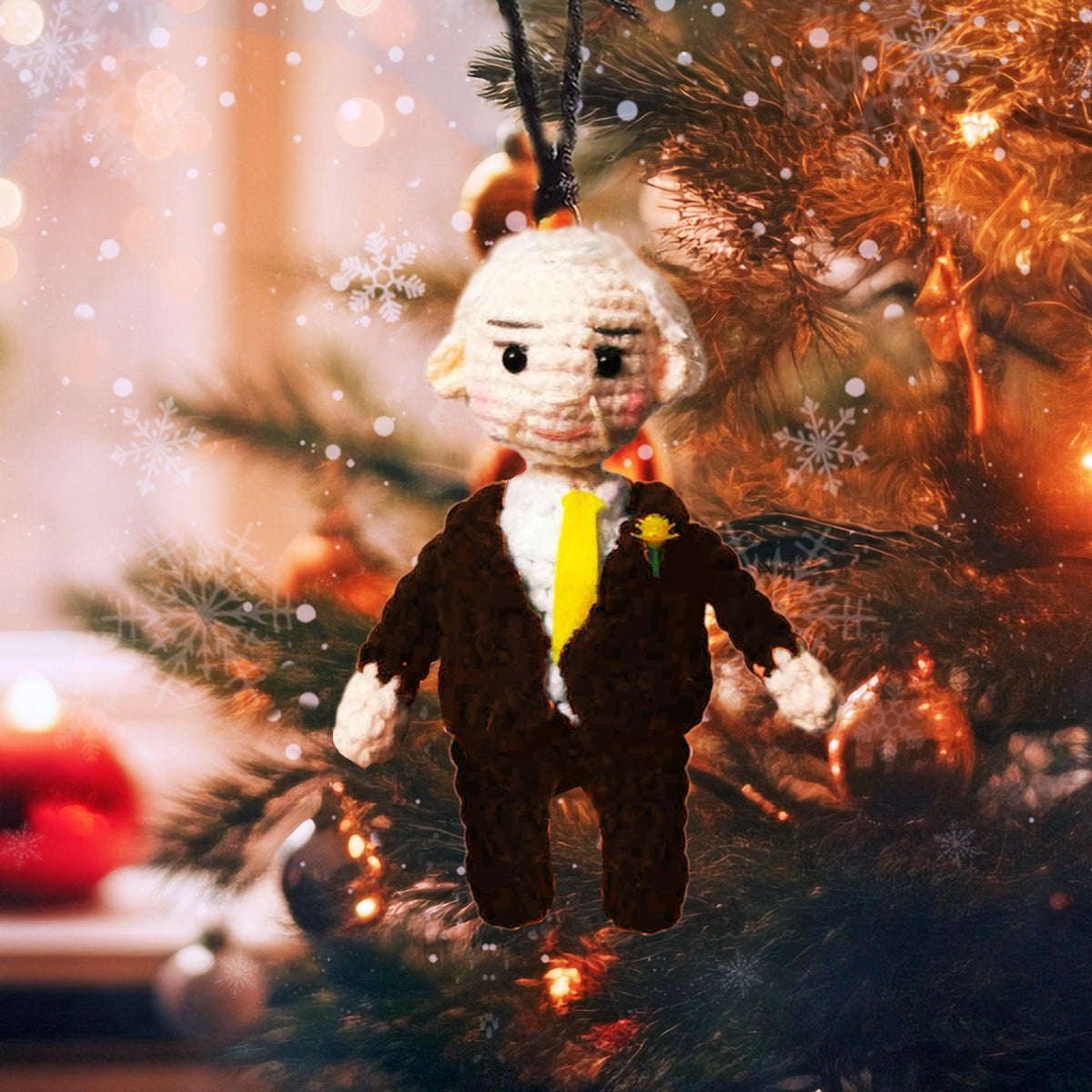 Personalized Ornament Crochet Doll with Photo Card "I Thought Of You Today"